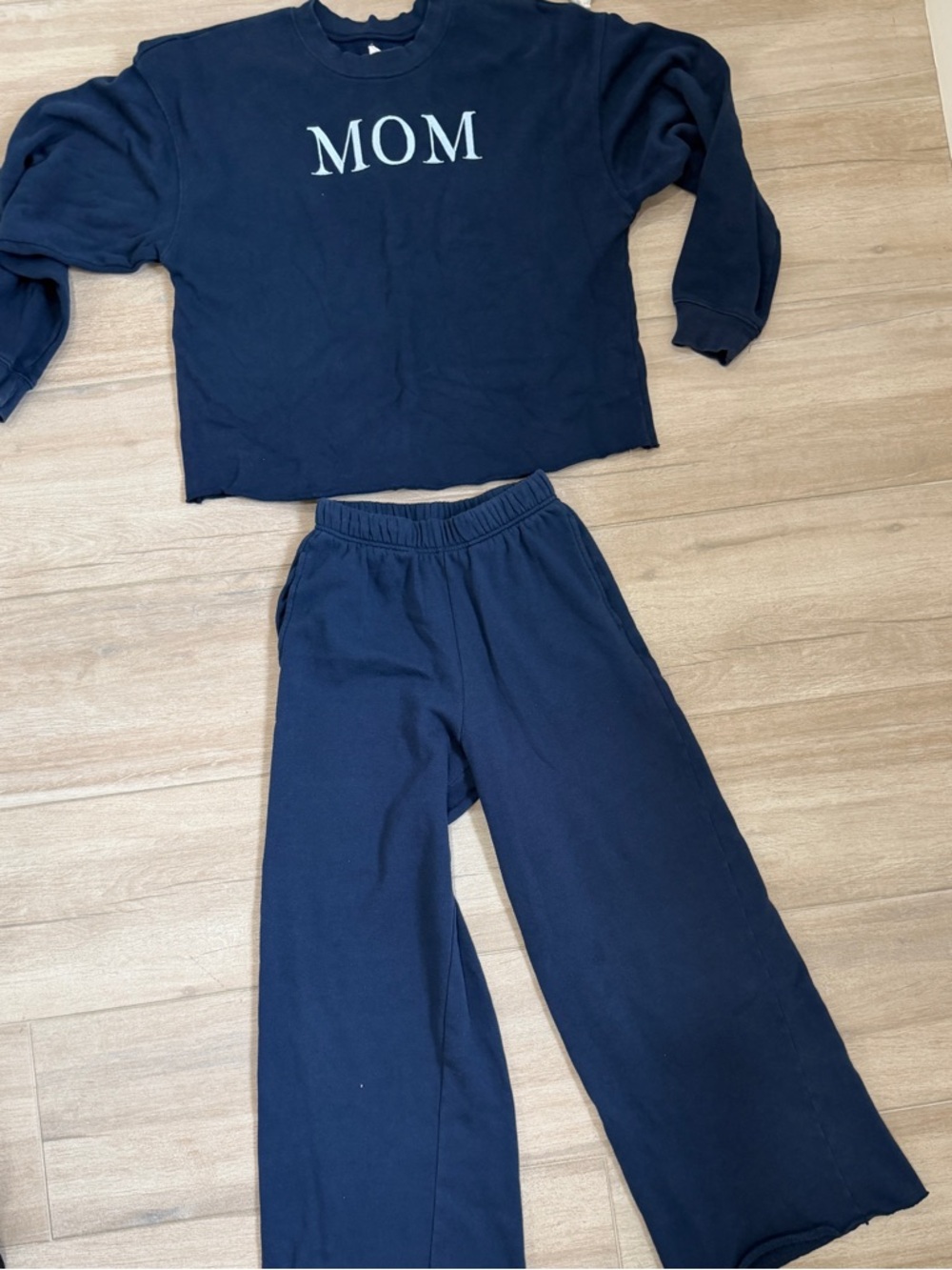 Navy Blue "MOM" sweat Set